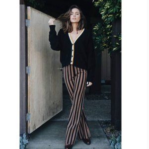 Knot Sisters Sloan Pant Black & Brown Stripe Size M